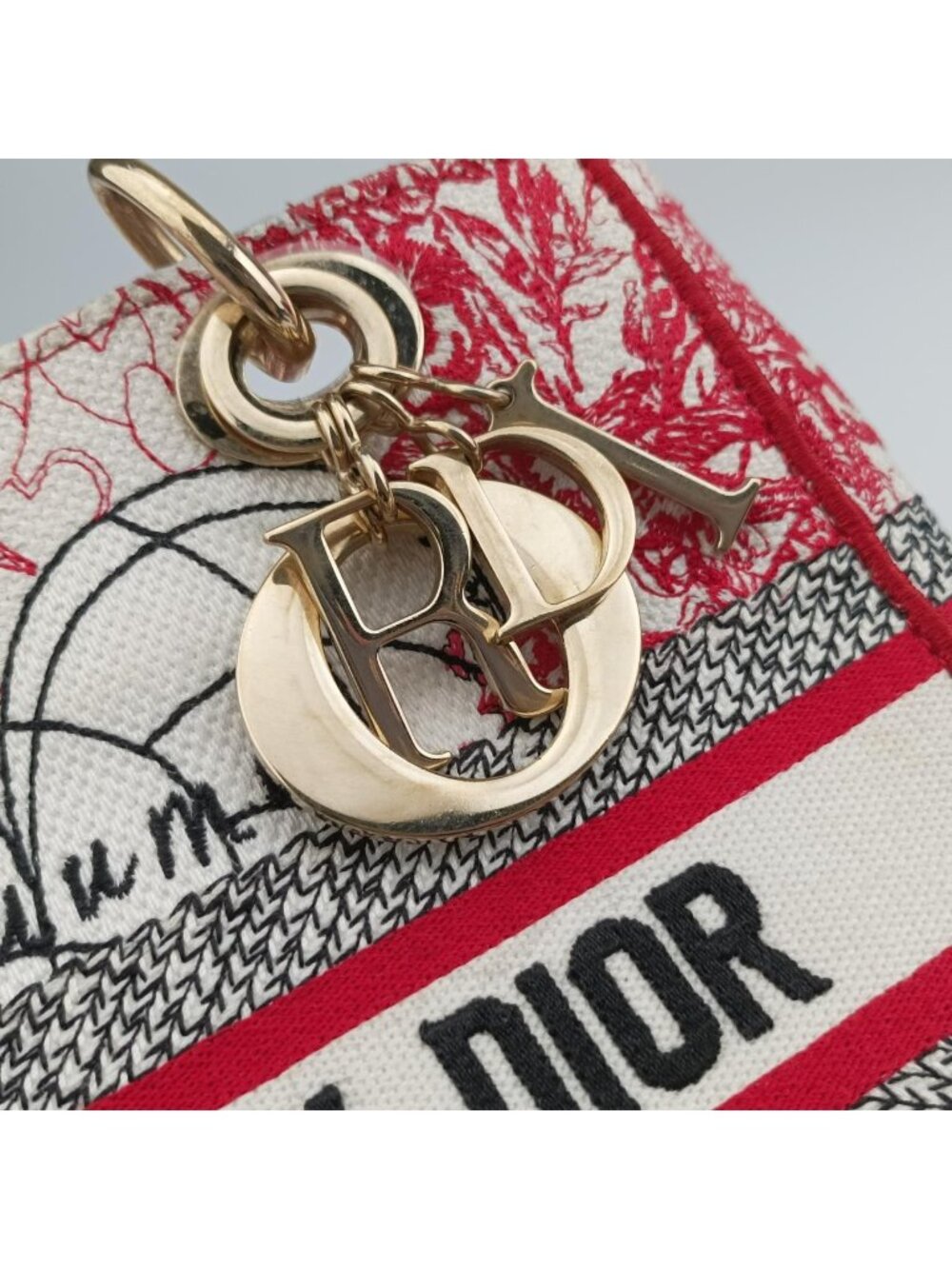 ★SOLD★ Dior D-light Royaume Red Multicolor Canvas Messenger - Picture 12 of 15